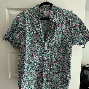 Bonobos Short Sleeve Button Down Casual Shirt - Floral Pattern, Size M, Standard